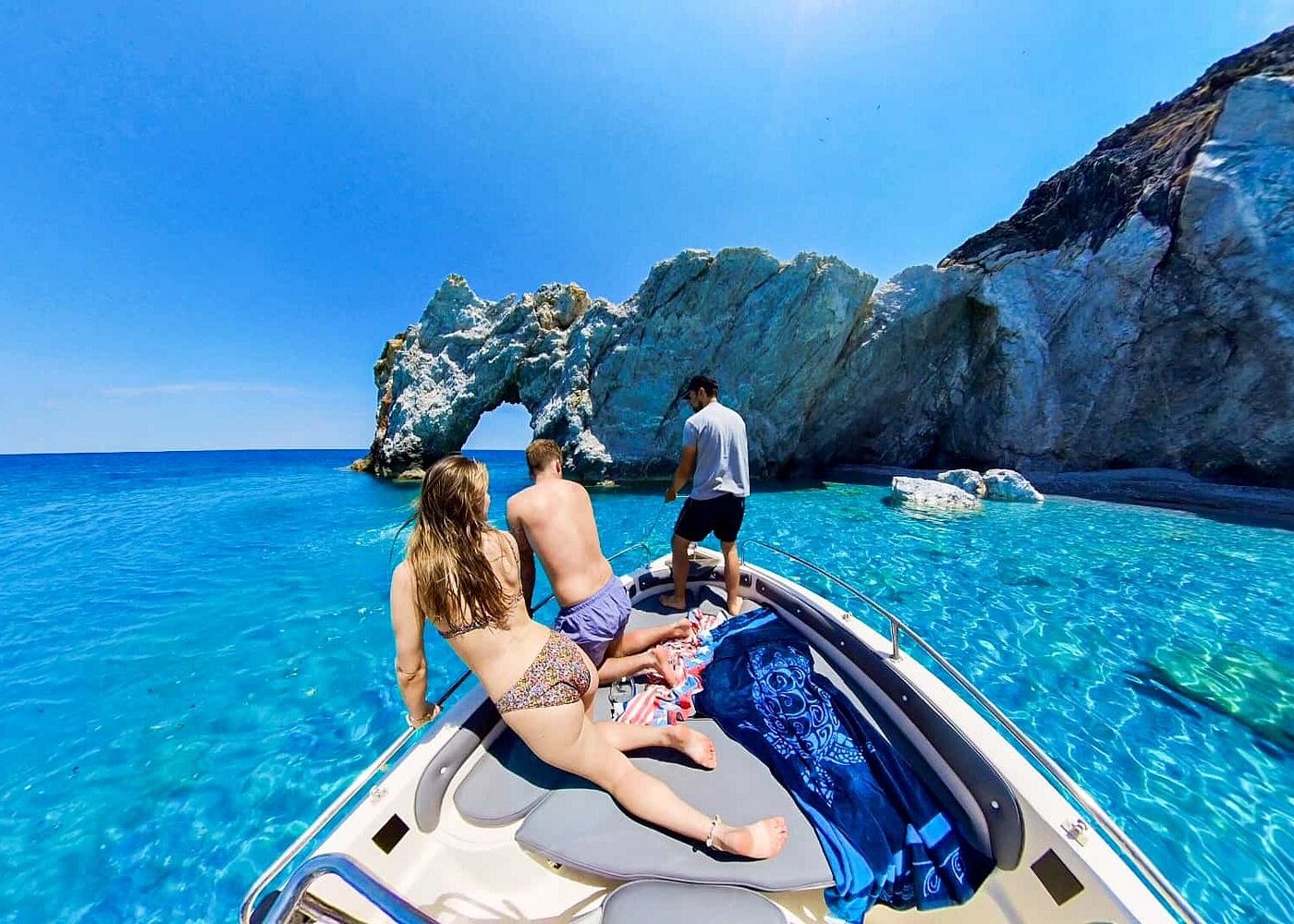 Private Shipwreck Beach & Blue Caves Boat Tour (Up to 6 Guests)