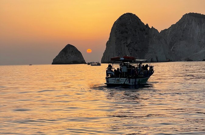 Relaxing sunset cruise along Zakynthos' southern coast